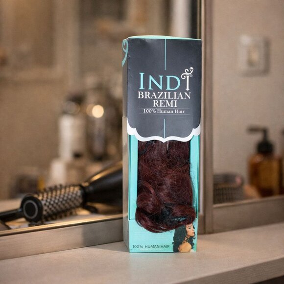 Indi Brazilian Remi 100% Human Hair Super Curl Extension Deep Red Hue 18 Inches - Picture 2 of 6